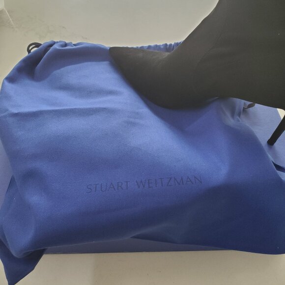 Stuart Weitzman Wren 75 Black Suede Stretch Boots/Booties  NWB sz. 10.5W - Picture 11 of 11